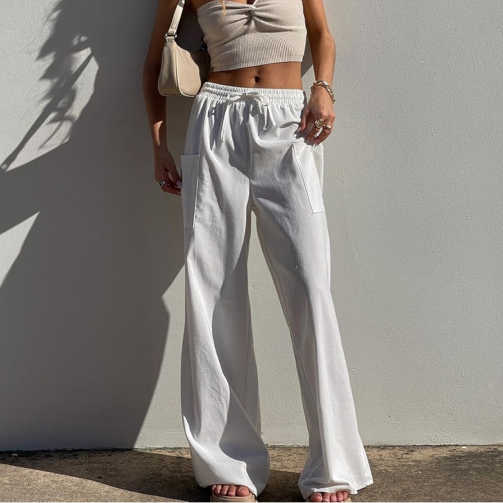 white linen princess polly pants
